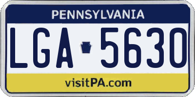 PA license plate LGA5630