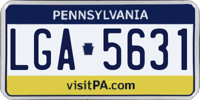 PA license plate LGA5631