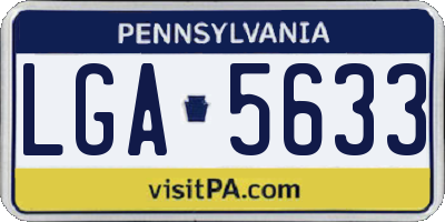 PA license plate LGA5633