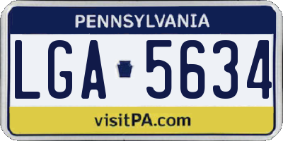 PA license plate LGA5634
