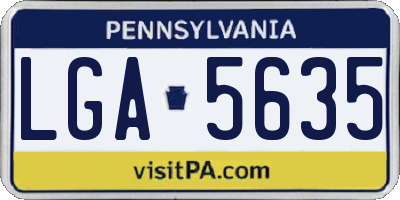 PA license plate LGA5635