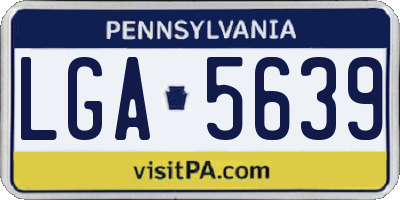 PA license plate LGA5639