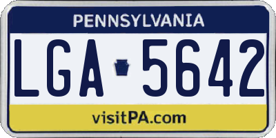 PA license plate LGA5642