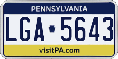 PA license plate LGA5643