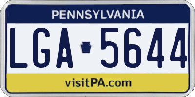 PA license plate LGA5644