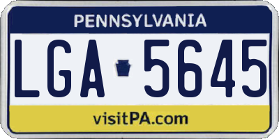 PA license plate LGA5645