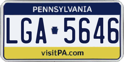 PA license plate LGA5646