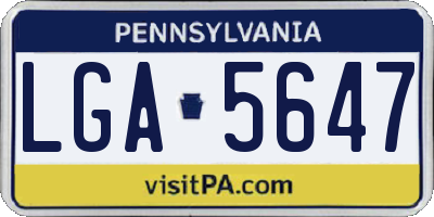 PA license plate LGA5647