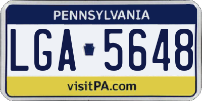 PA license plate LGA5648