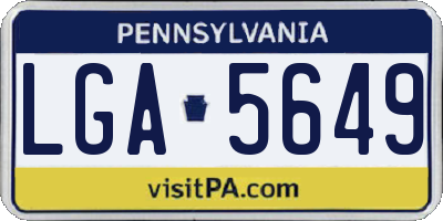 PA license plate LGA5649