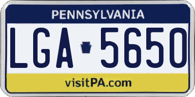 PA license plate LGA5650