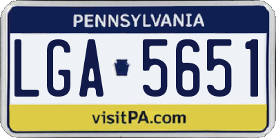 PA license plate LGA5651