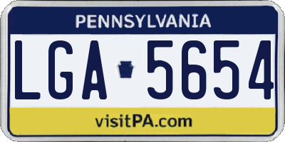 PA license plate LGA5654