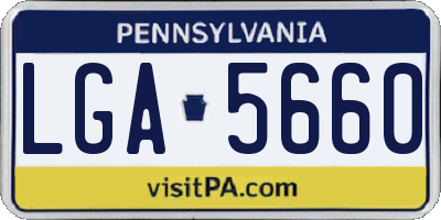PA license plate LGA5660
