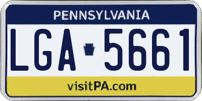 PA license plate LGA5661