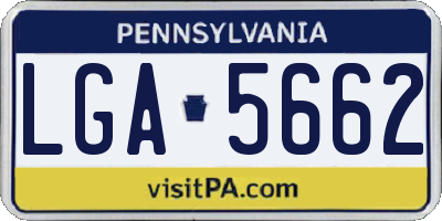 PA license plate LGA5662