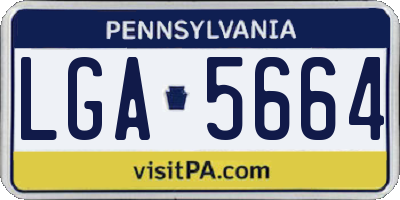 PA license plate LGA5664