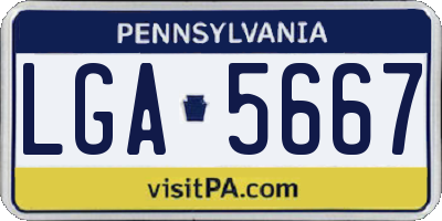 PA license plate LGA5667