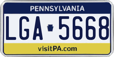 PA license plate LGA5668