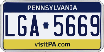 PA license plate LGA5669