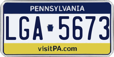 PA license plate LGA5673