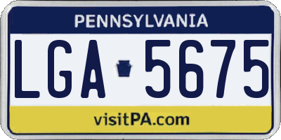 PA license plate LGA5675