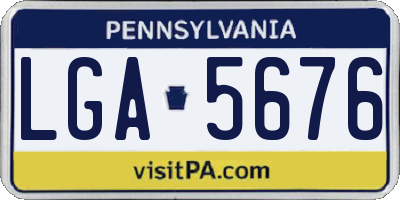 PA license plate LGA5676