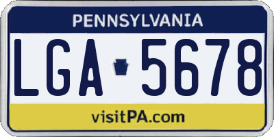 PA license plate LGA5678