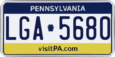 PA license plate LGA5680