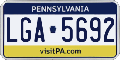 PA license plate LGA5692