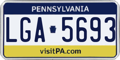 PA license plate LGA5693