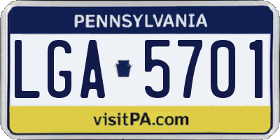 PA license plate LGA5701