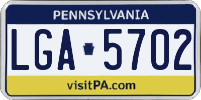 PA license plate LGA5702