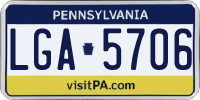 PA license plate LGA5706