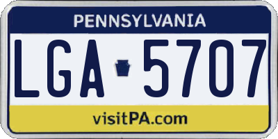 PA license plate LGA5707