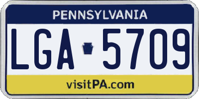 PA license plate LGA5709