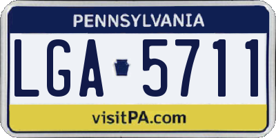 PA license plate LGA5711