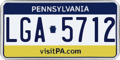 PA license plate LGA5712