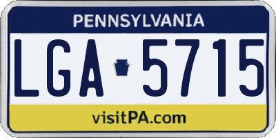 PA license plate LGA5715