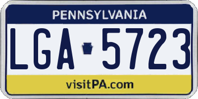 PA license plate LGA5723