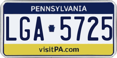 PA license plate LGA5725
