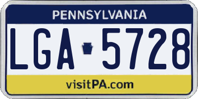 PA license plate LGA5728