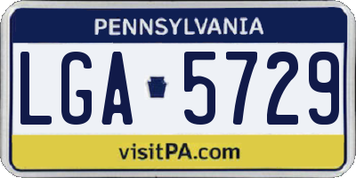 PA license plate LGA5729