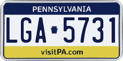 PA license plate LGA5731