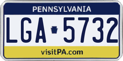 PA license plate LGA5732
