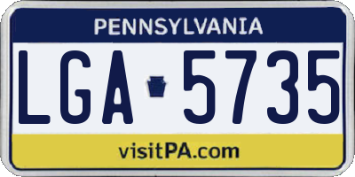 PA license plate LGA5735