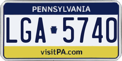 PA license plate LGA5740