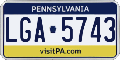 PA license plate LGA5743