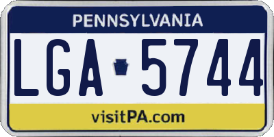 PA license plate LGA5744