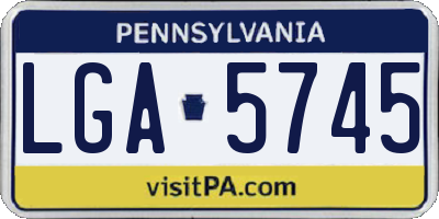PA license plate LGA5745
